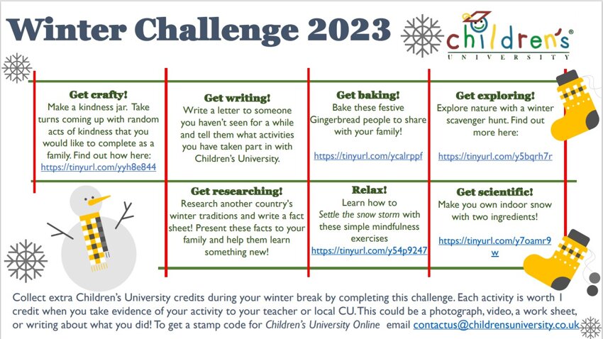 Image of Children's University Winter Challenge